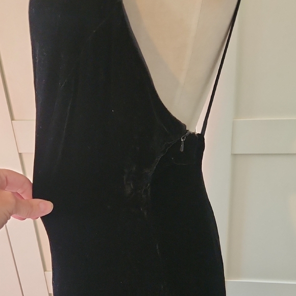 Caslon Black Velvet open back evening Gown Size 14 - Picture 7 of 10